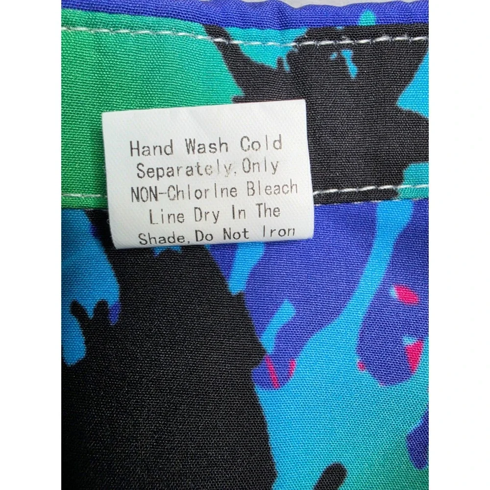 Men's Hawaiian Shirt XL Multicolor Paint Splatter Stretch Short Sleeve Button-Up - Picture 4 of 7